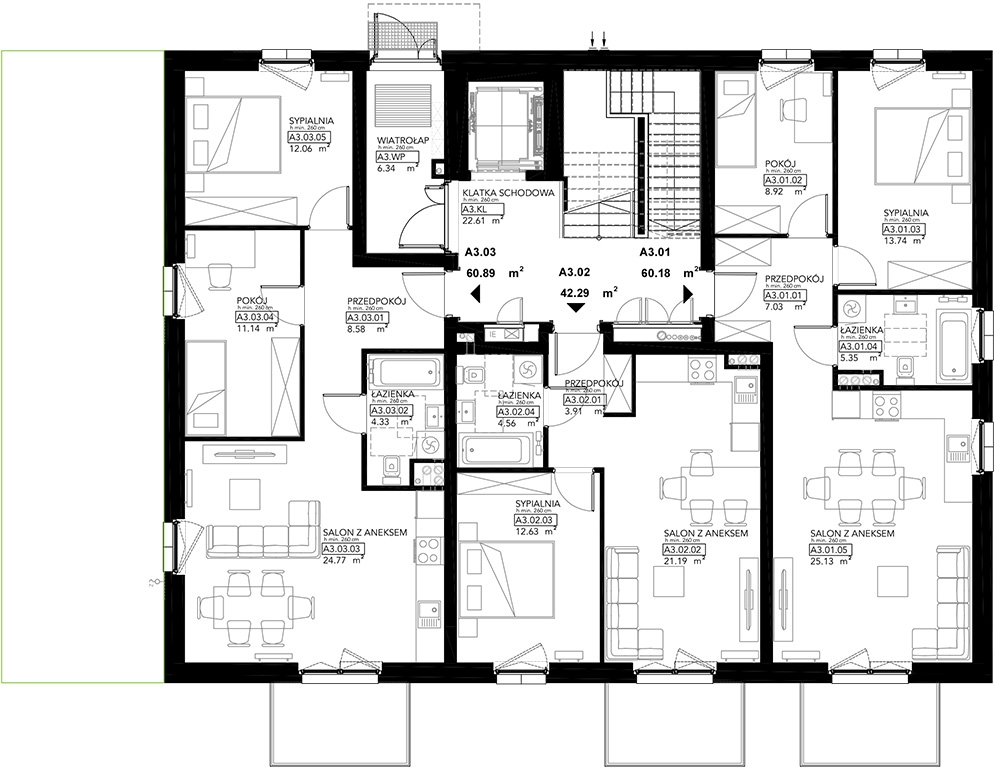 Lipa Piotrowska - Budynek A3 - OSTATNIE MIESZKANIE 2 POK. 42 m2 - Parter