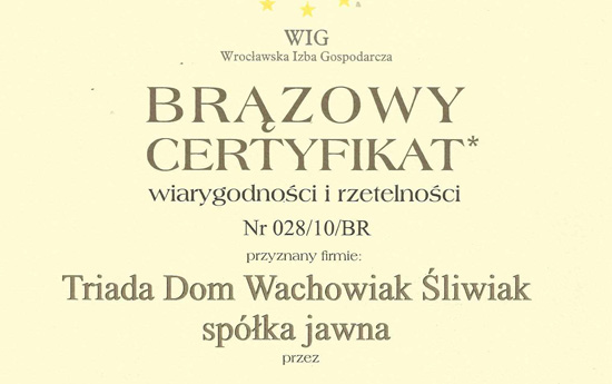 Wig Brązowy Certifikat